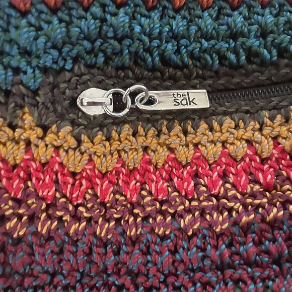 The Sak Crochet Crossbody Bag Boho Multicolor Knit Purse Tassel Festival Hippie - Picture 3 of 6